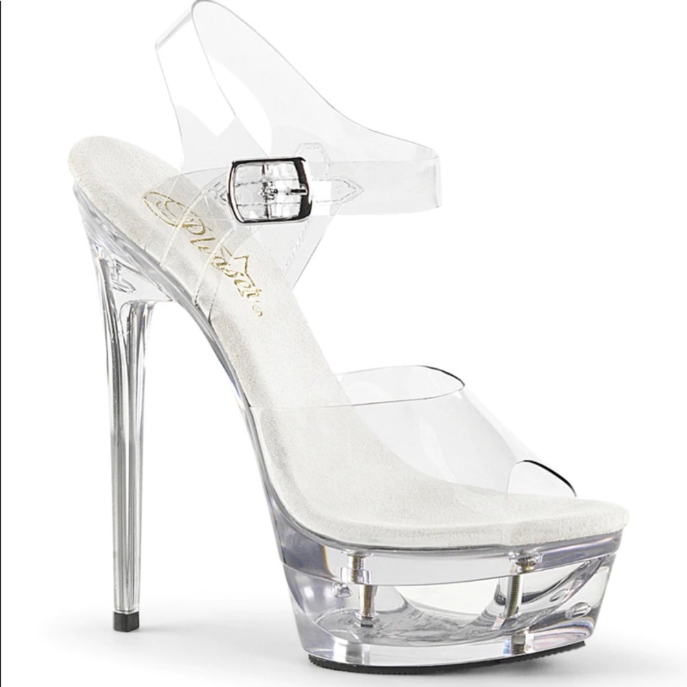 Pleasers Clear Platform heel size 6